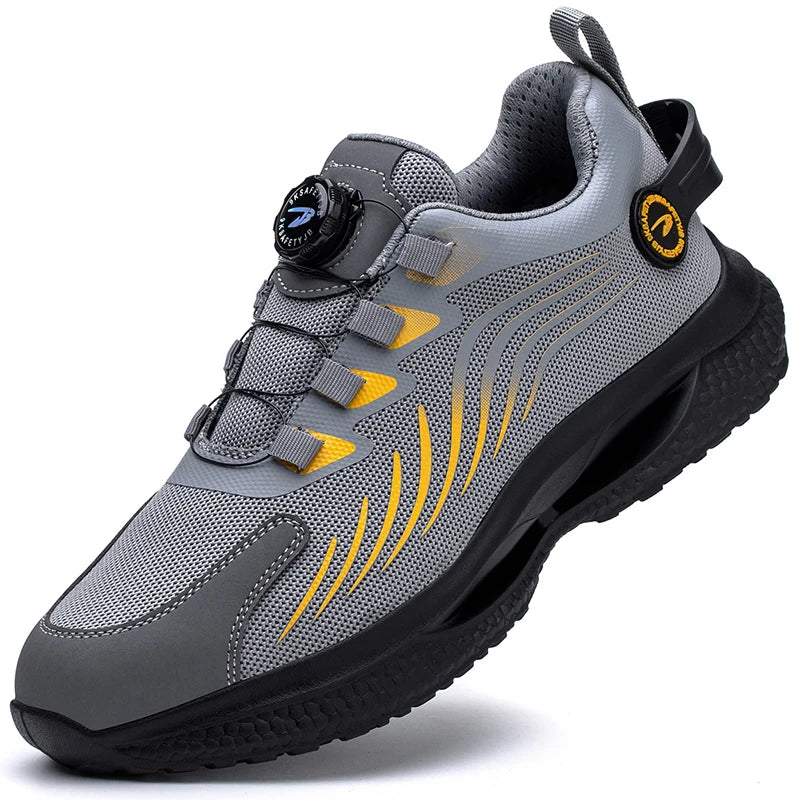 New Rotating Button Safety Shoes S3 Anti-smash Anti-puncture Work Shoes