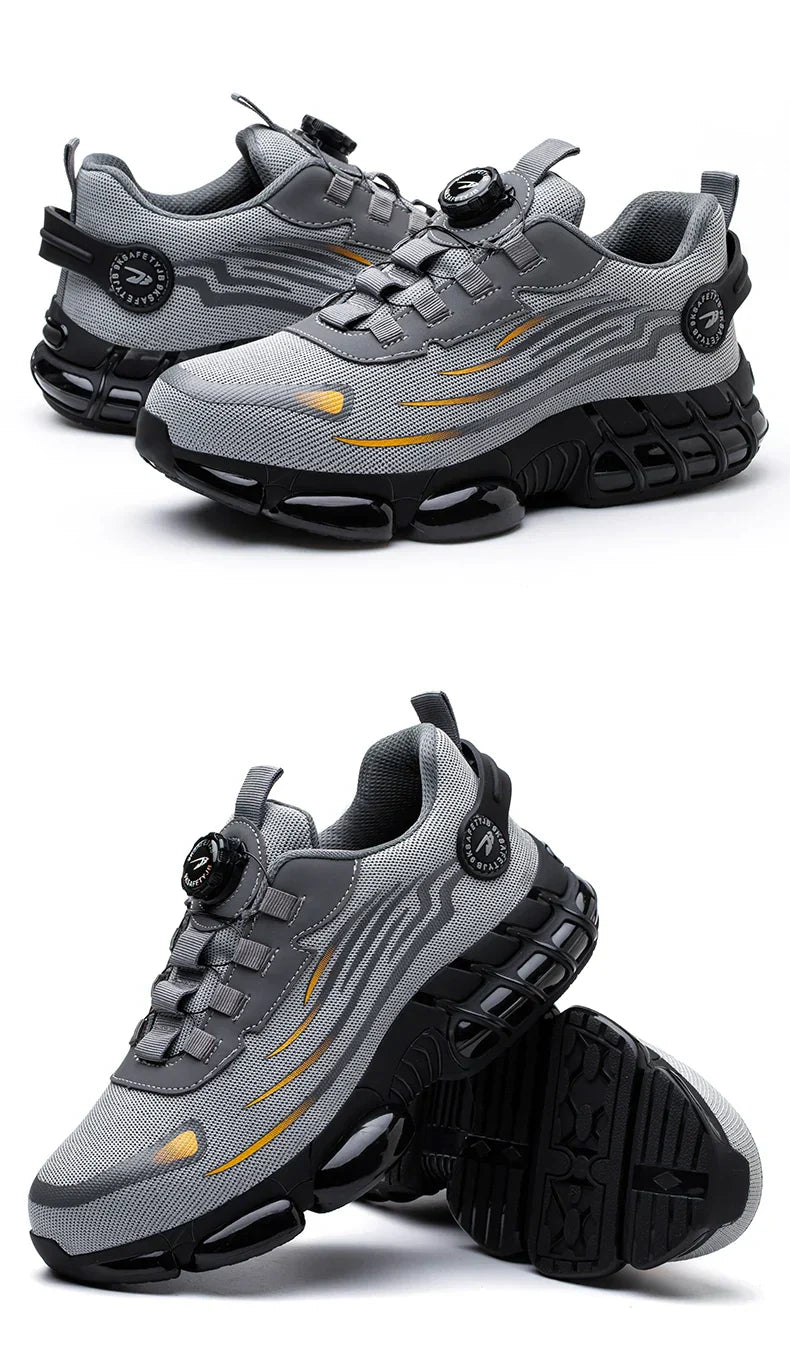 New Rotating Button Safety Shoes S3 Anti-smash Anti-puncture Work Shoes