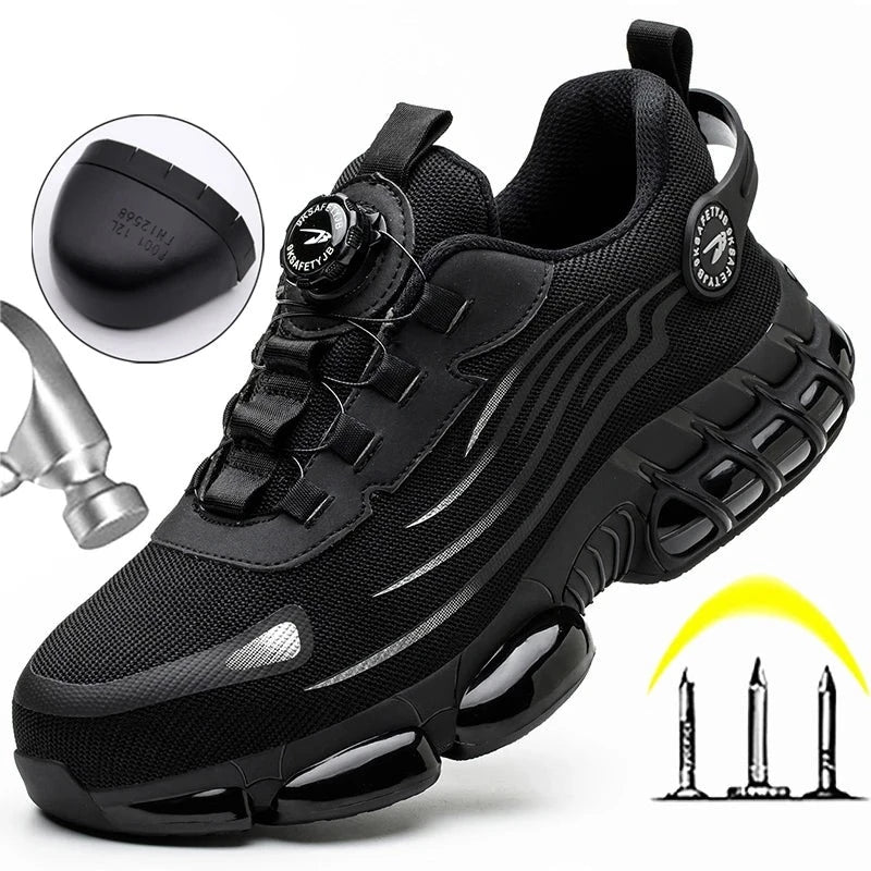 New Rotating Button Safety Shoes S3 Anti-smash Anti-puncture Work Shoes